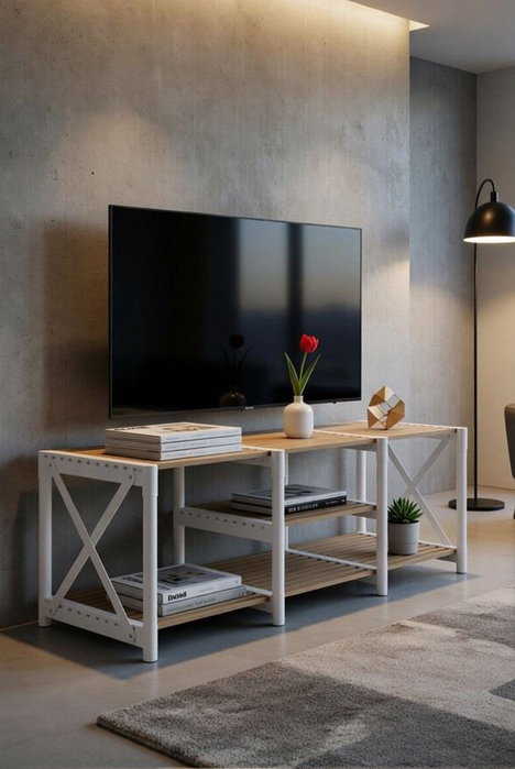 Hanah Home TV Unit Shelf - Blanco Hanah Home TV Unit Shelf - Blanco